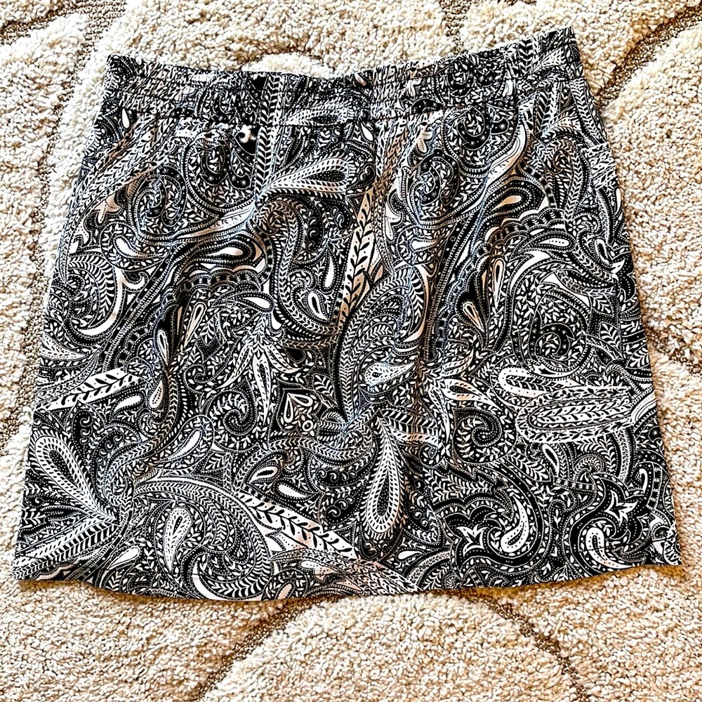LOFT Paisley Pull-On Skirt